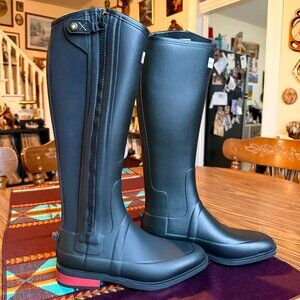 NWOT - Hunter Field Duke of Wellington Knee High Rubber Riding Boots - Size 8